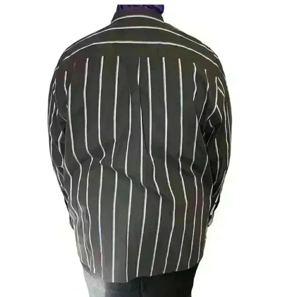 Tommy Bahama Dark Gray Striped Long Sleeve Button Down Shirt XXL - Picture 2 of 10